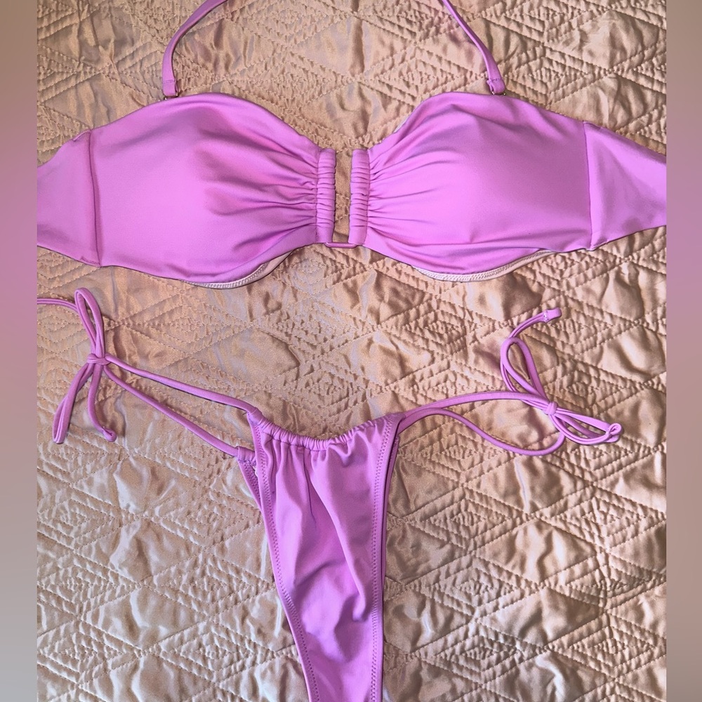 NEW Victorias Secret Bandeau Bikini- Neon Purple